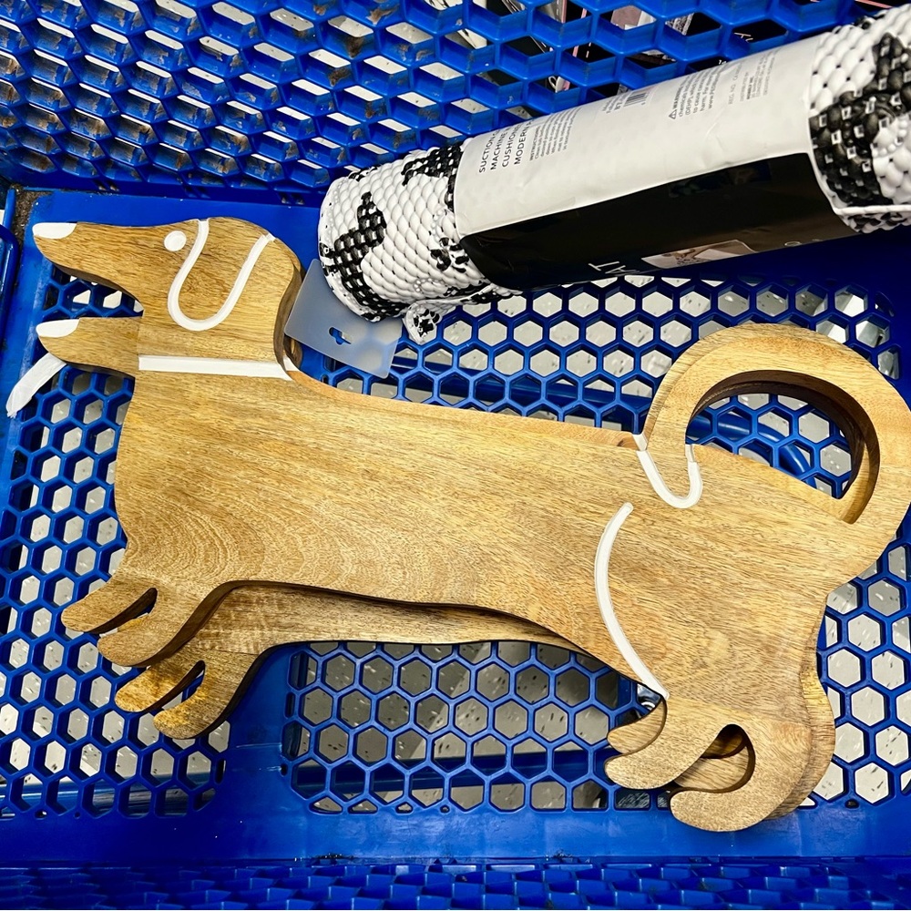 Paris Hilton Natural Wood Dog-Shaped Board